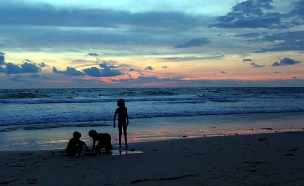 sunset blue children