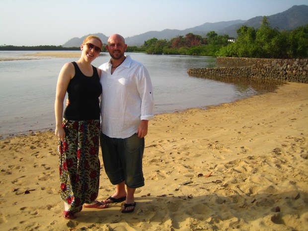 My husband and I in 2011 on the Sussex Beach in Sierra Leone