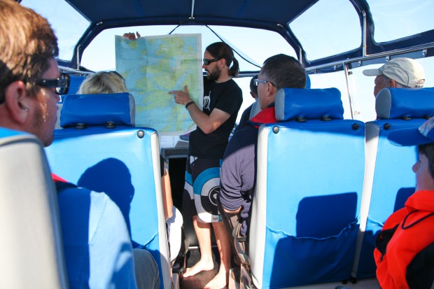 Shane from Basking Shark Scotland explains the route for the day