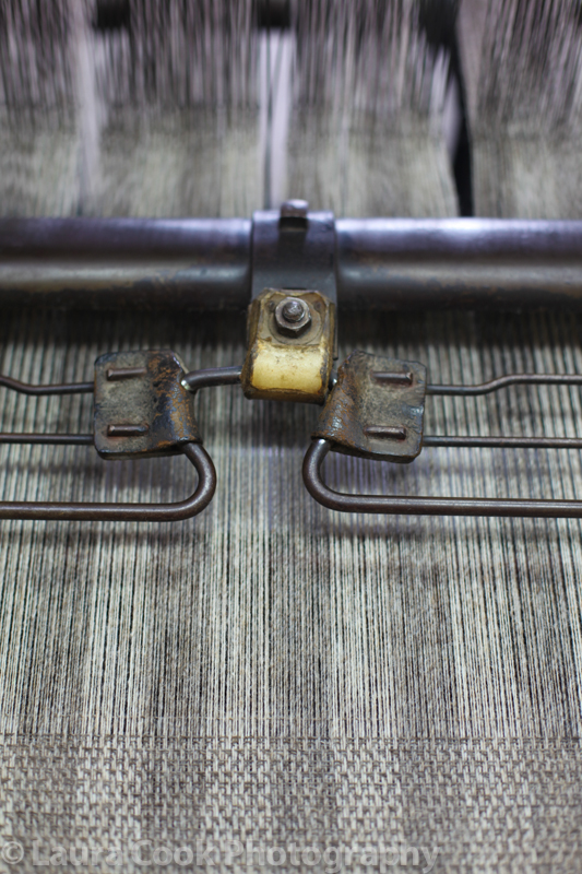 Beautiful textures and natural colours - wool on the loom.