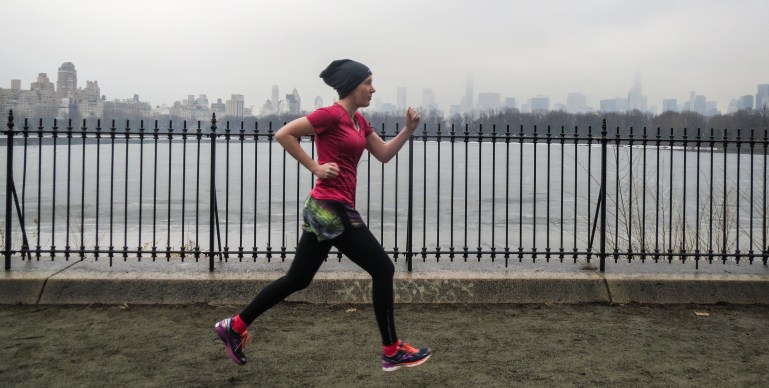 Running in central park - photo taken by my husband Stephen Cook
